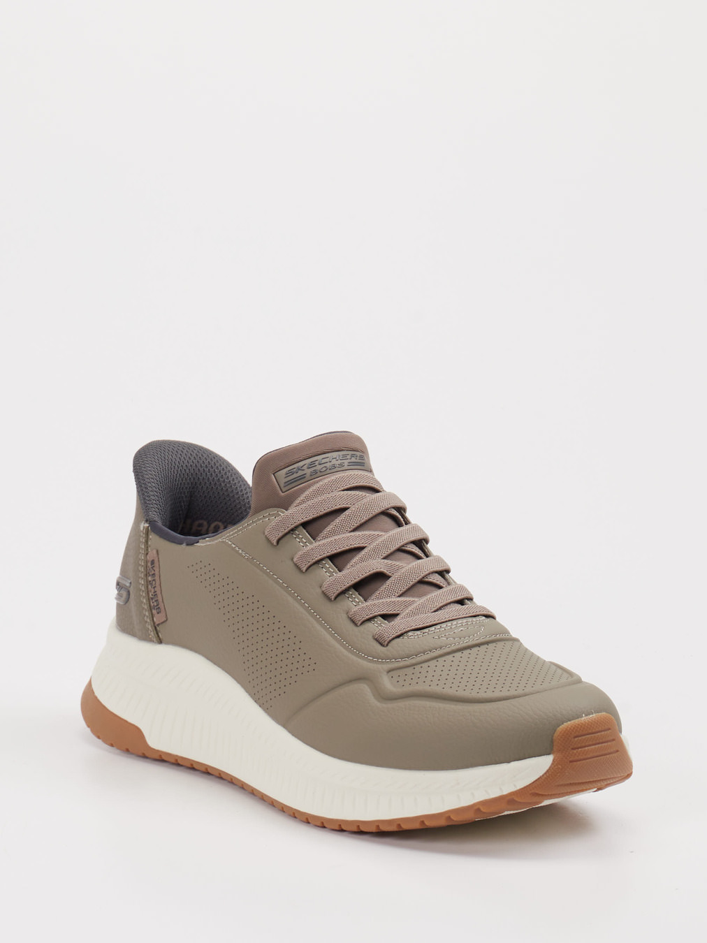 Skechers – Sneaker aus Synthetik in Steingrau