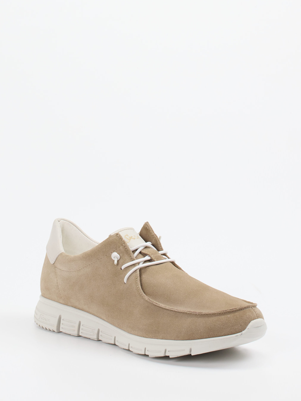 Sioux – Mokassin-Sneaker aus Veloursleder beige