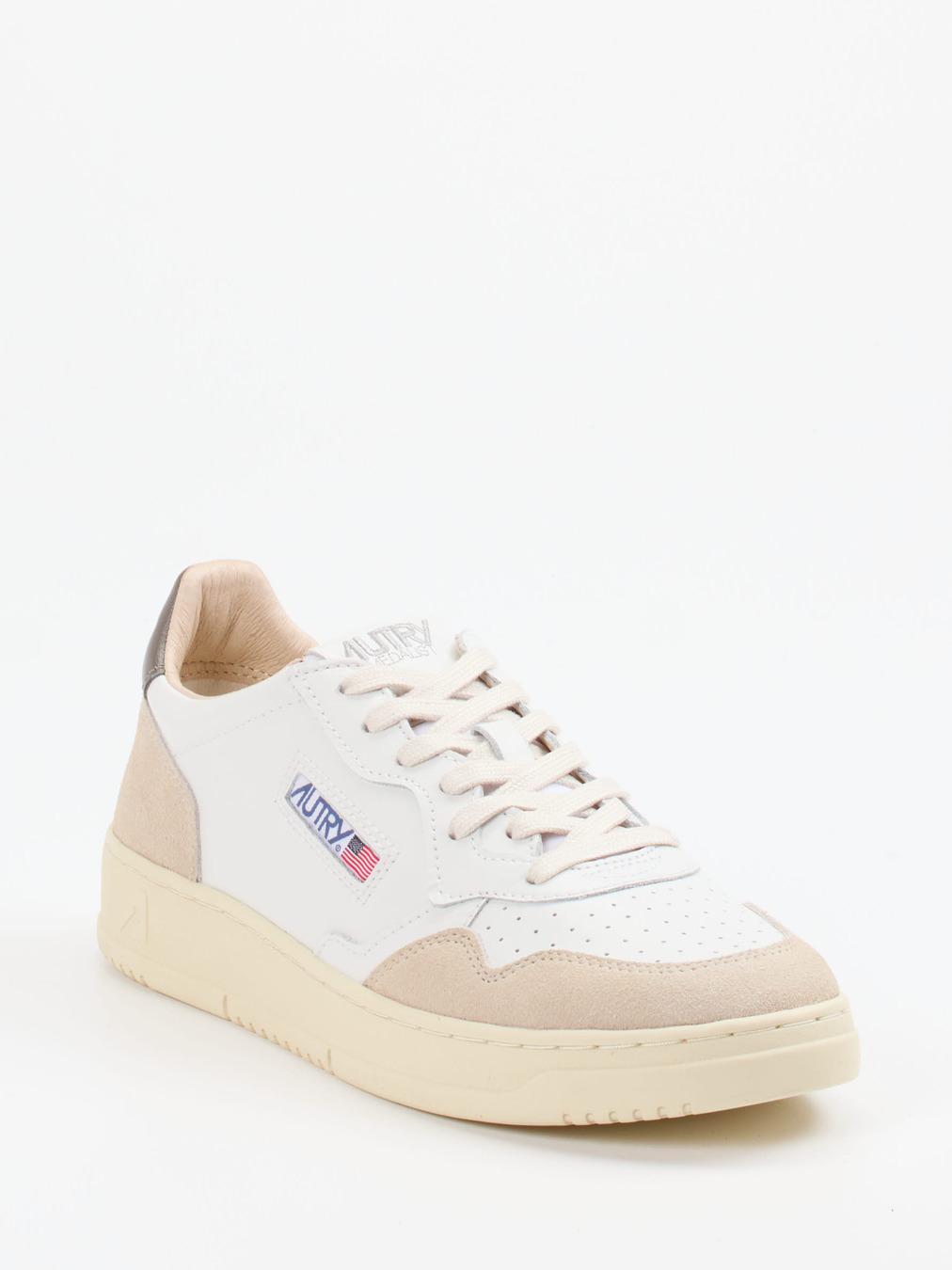 Autry – Sneaker aus Velours- und Glattleder Weiß