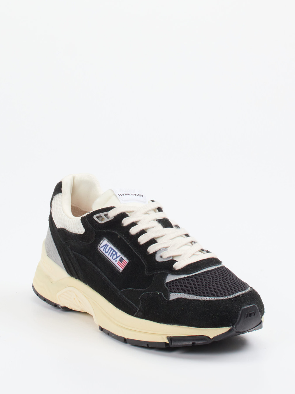 Autry – Retro-Sneaker aus Velours und Mesh Schwarz