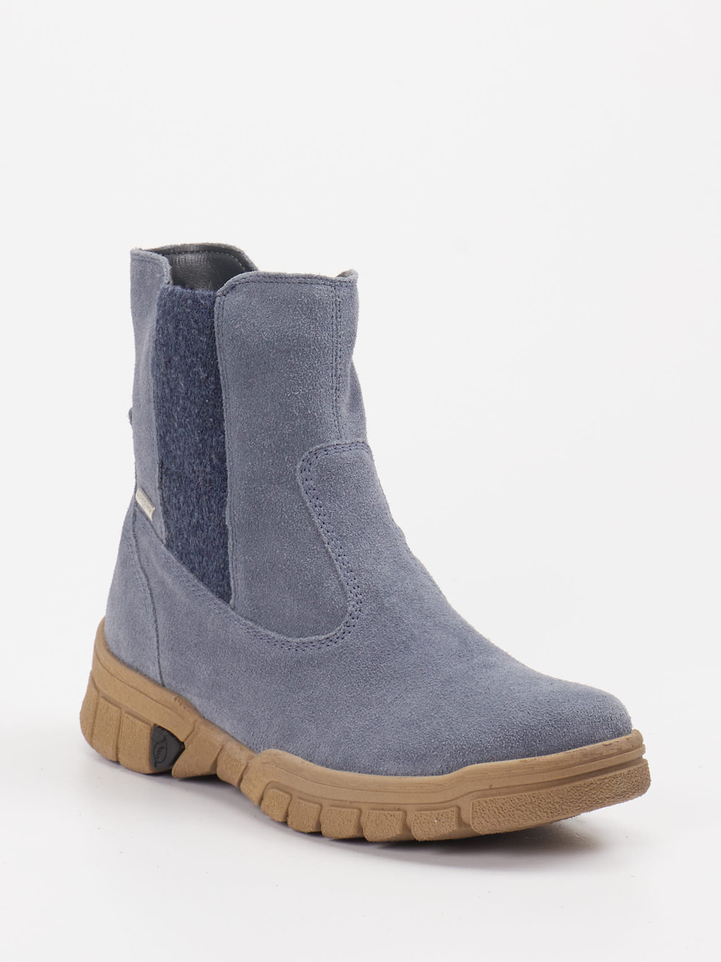 Waldläufer – Stiefelette aus Veloursleder blaugrau