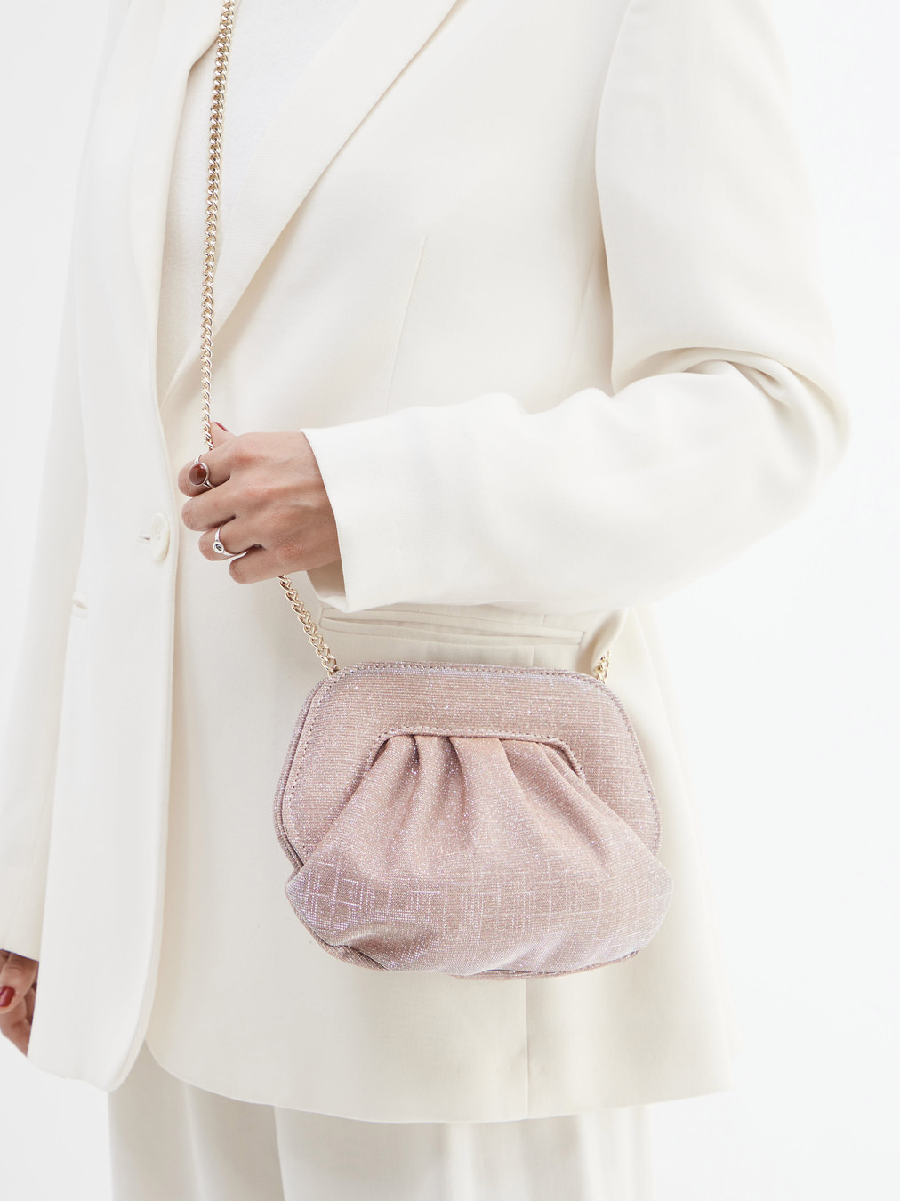 Konstantin Starke – Abendtasche aus Leder in Roségold