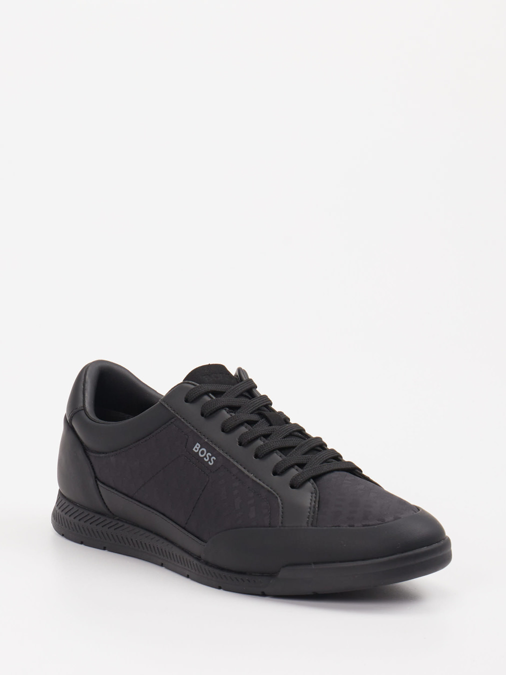 Boss – Low-Top-Sneaker aus Textil und Synthetik schwarz