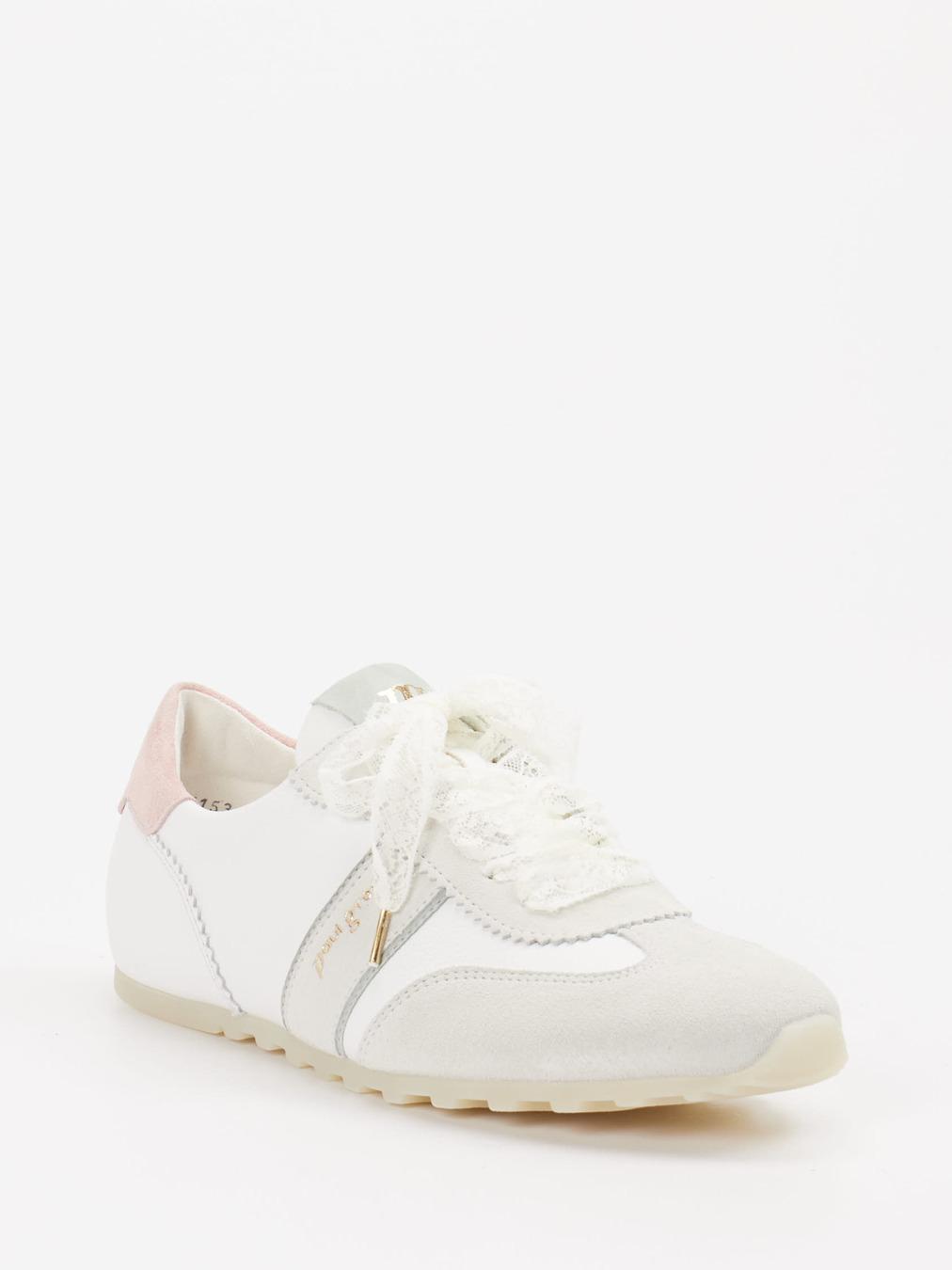 Paul Green – Sneaker aus Leder-Mix in Offwhite