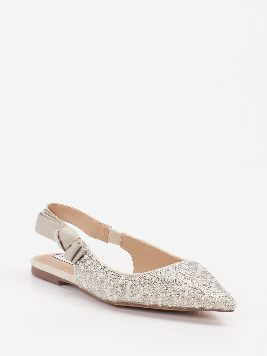 Steve Madden – Slingback-Ballerinas aus Textil in Silber