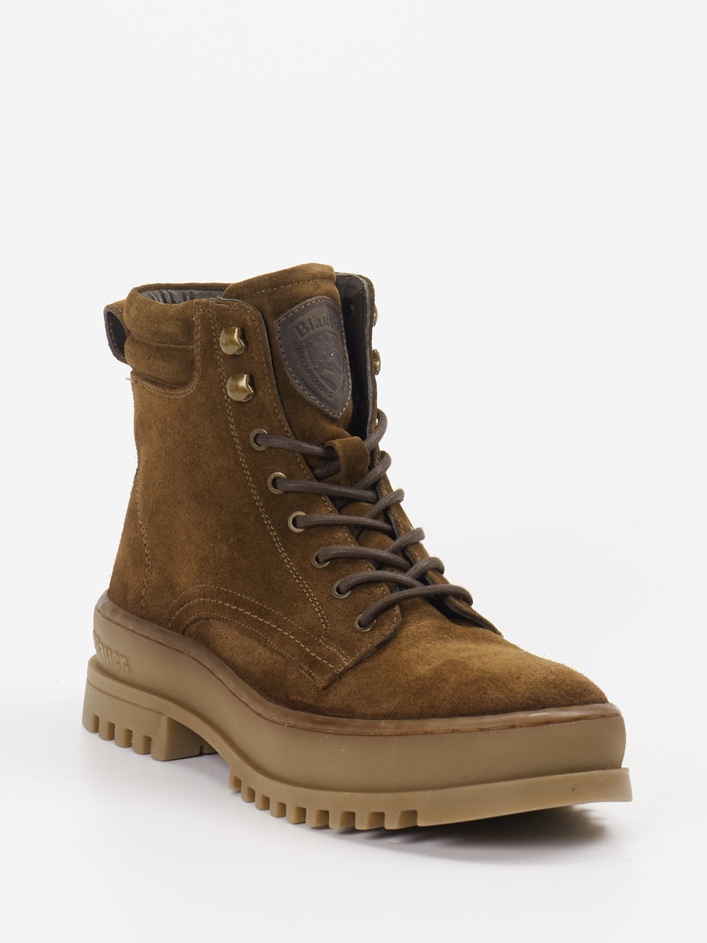 Blauer – Schnürboots aus Veloursleder mittelbraun