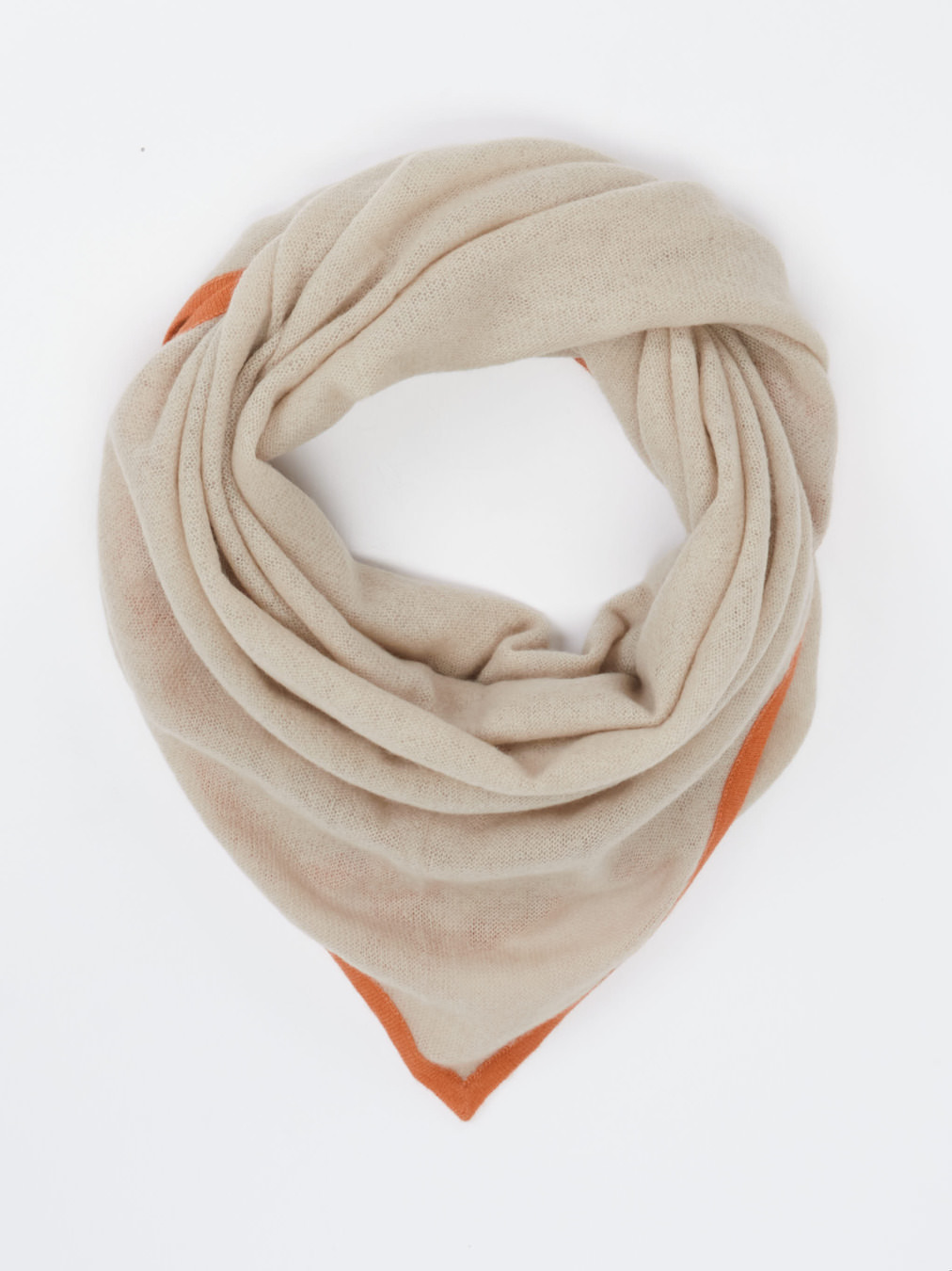 Cashmere Blues – Dreieckstuch aus Feinstrick Beige