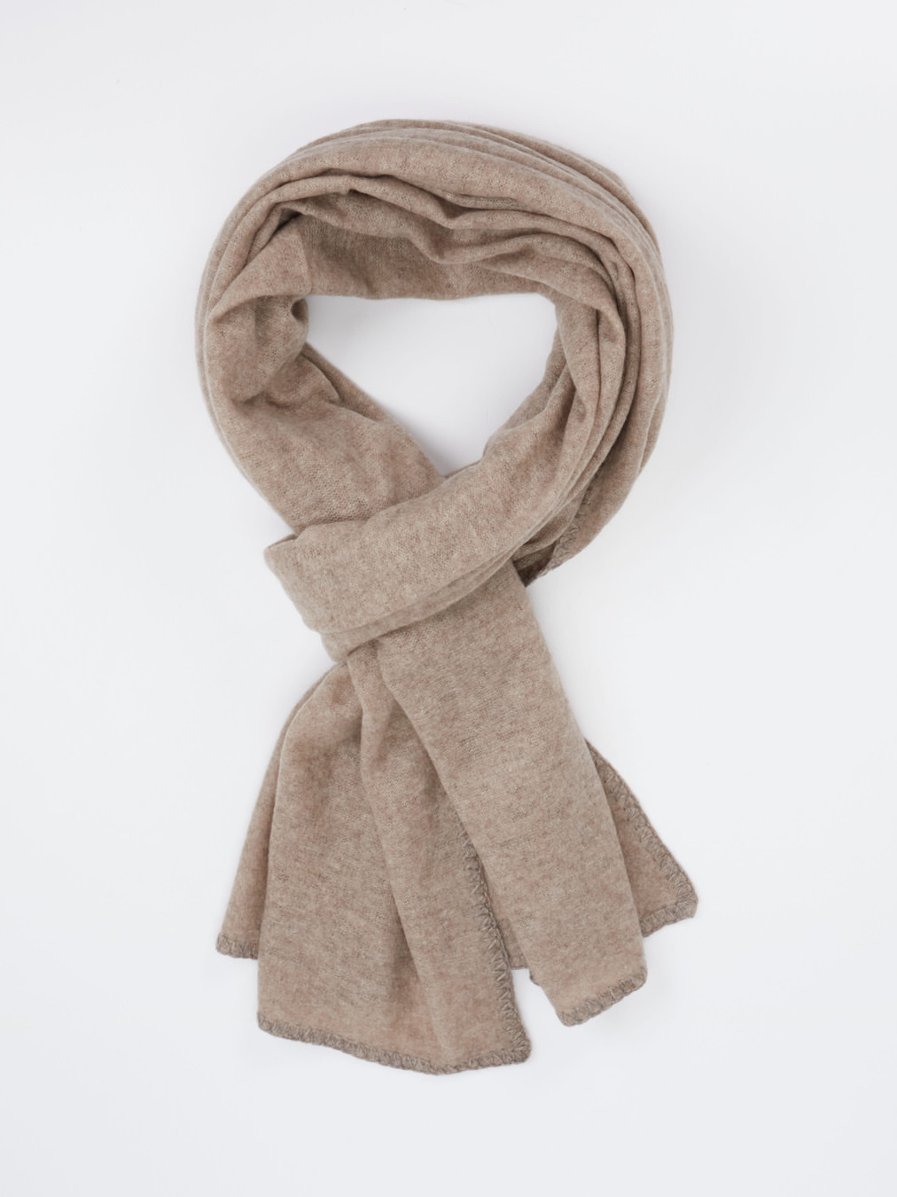 Cashmere Blues – Feinstrickschal aus Wolle Beigebraun