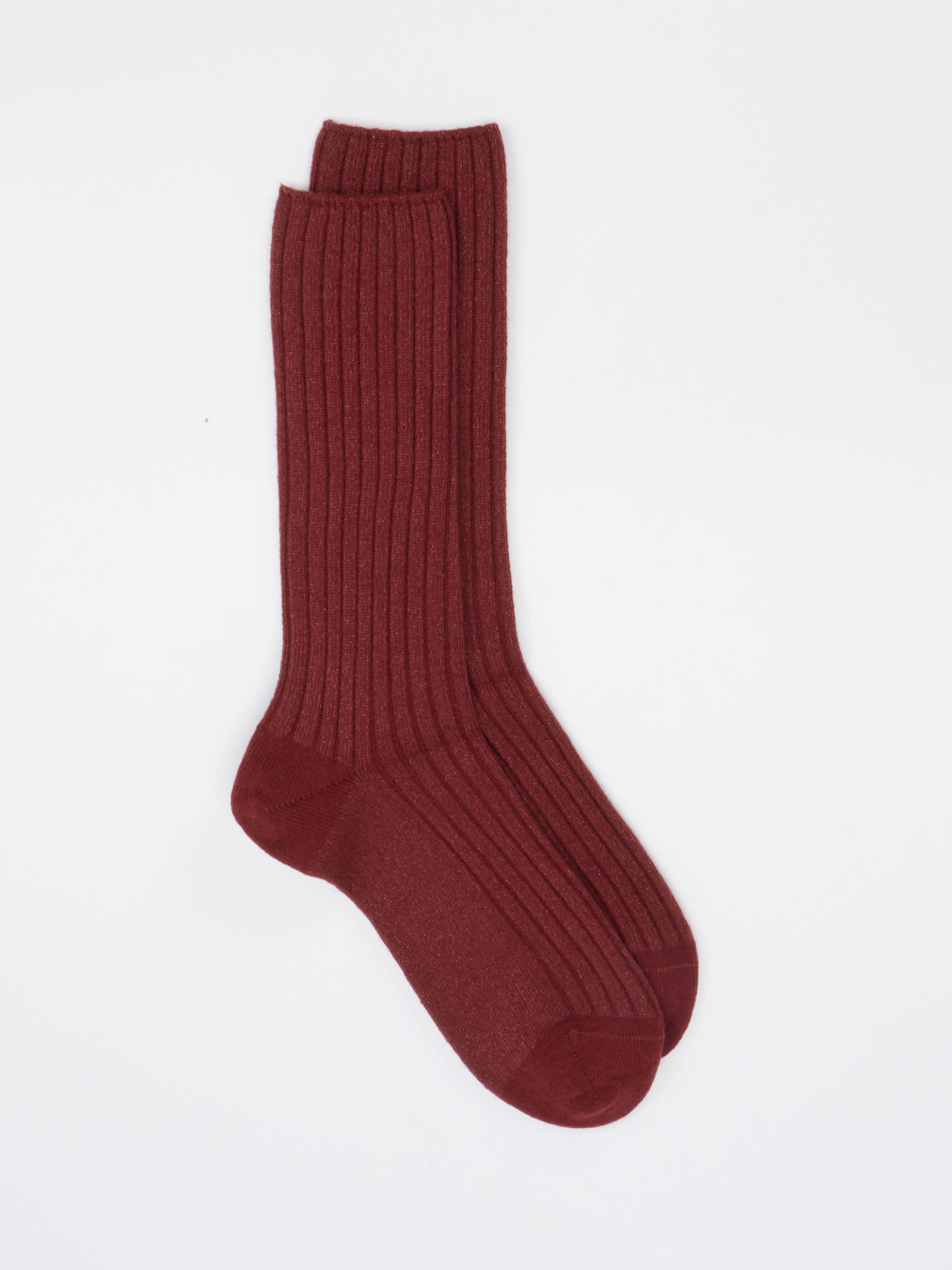 Falke – Rippstricksocken aus Wolle bordeauxrot