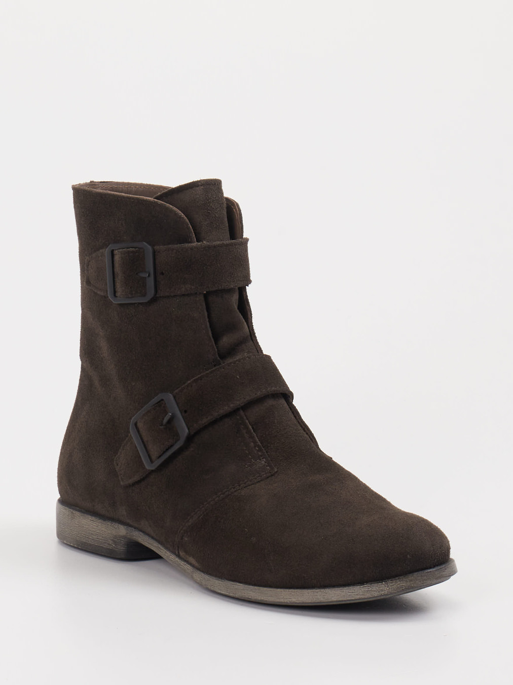 Think – Stiefelette aus Veloursleder Dunkelbraun