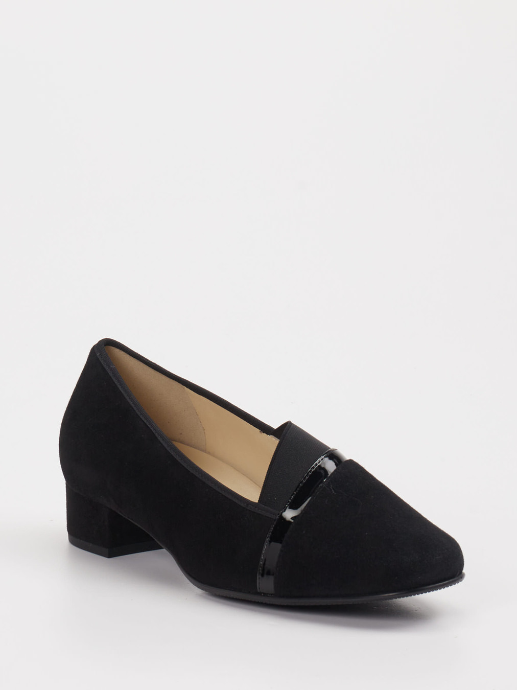 Hassia – Loafer-Pumps aus Veloursleder Schwarz