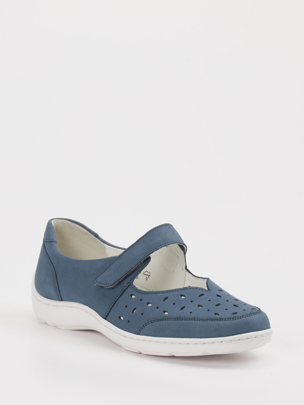 Waldläufer – Spangenpumps aus Leder jeansblau