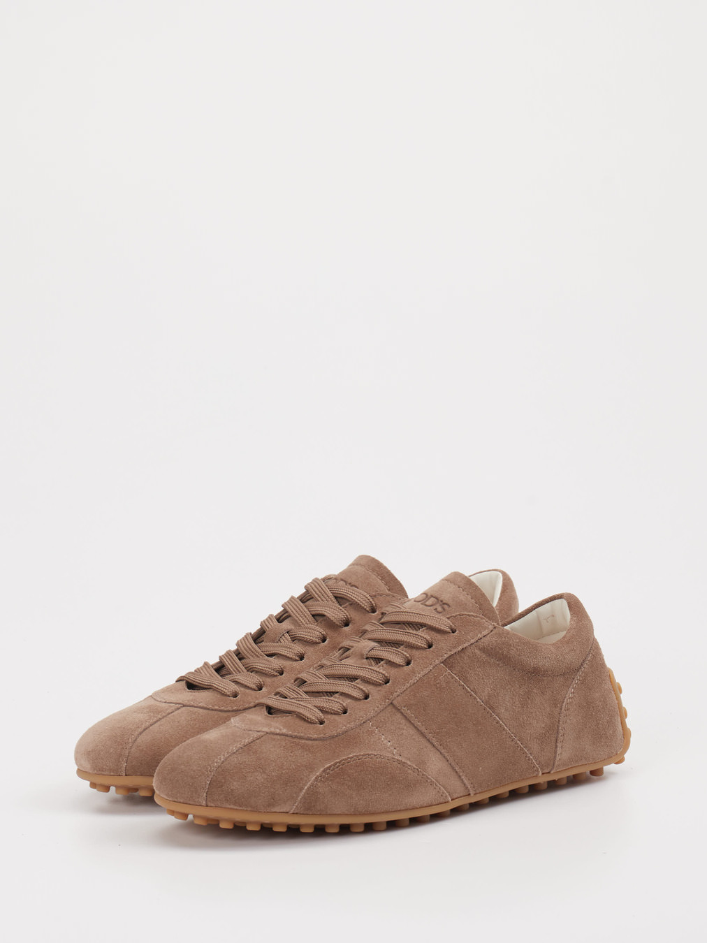 Tod's – Sneaker aus Veloursleder in Taupe