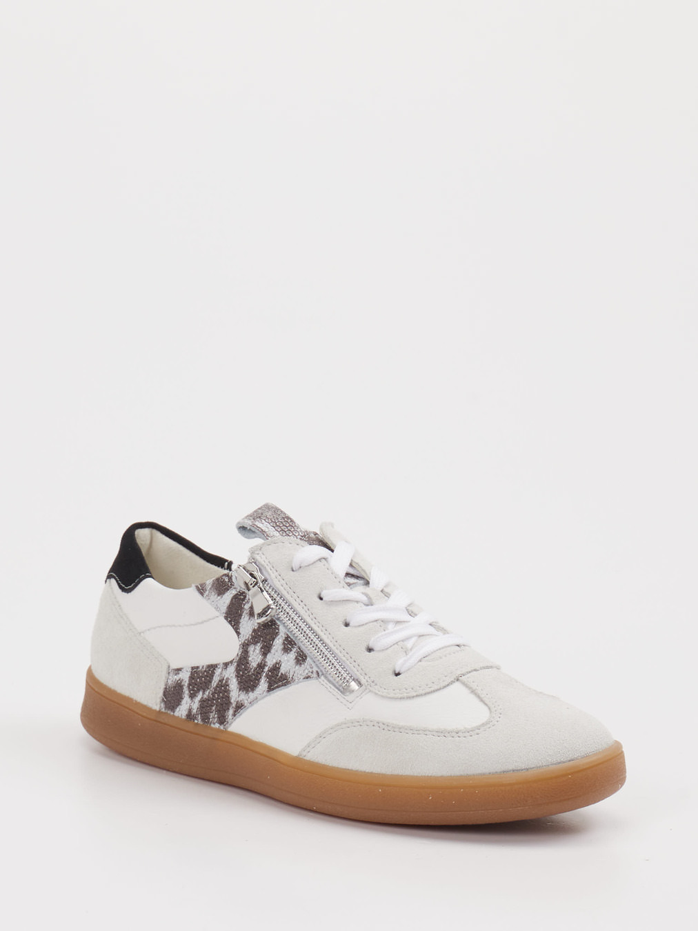 Waldläufer – Sneaker aus Veloursleder weiß-grau