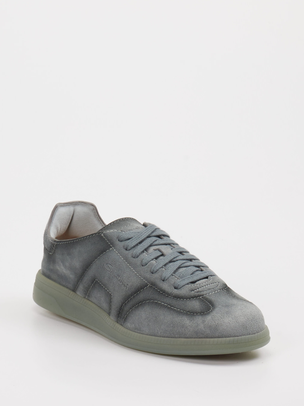 Santoni – Sneaker aus Veloursleder blaugrau