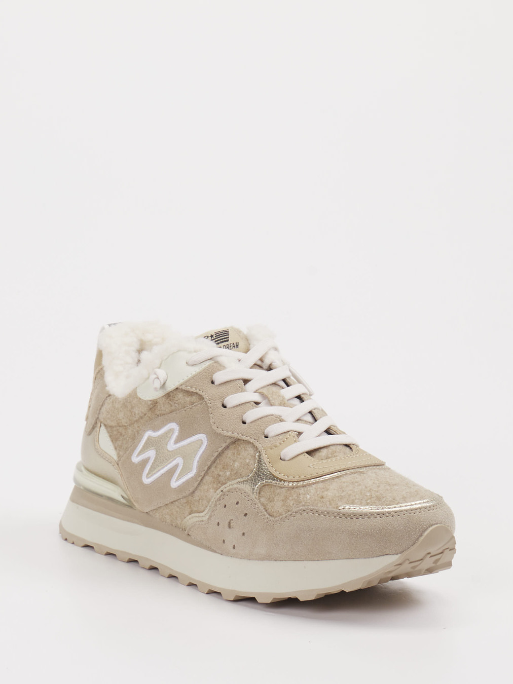 MRP – Winter-Sneaker aus Textil und Veloursleder Beige