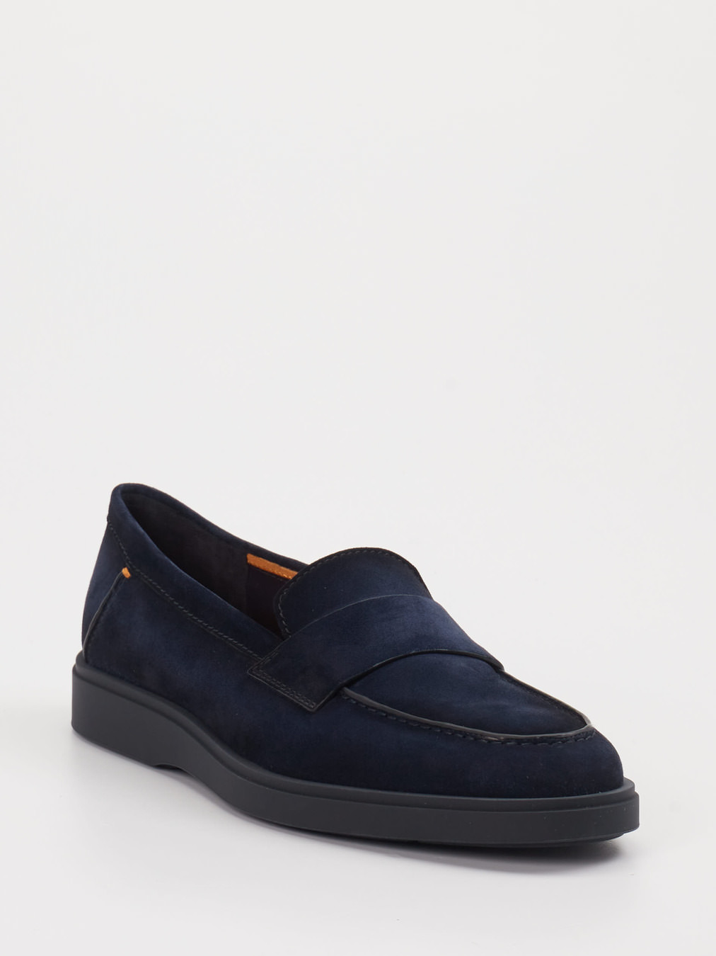 Santoni – Loafer aus Veloursleder Dunkelblau