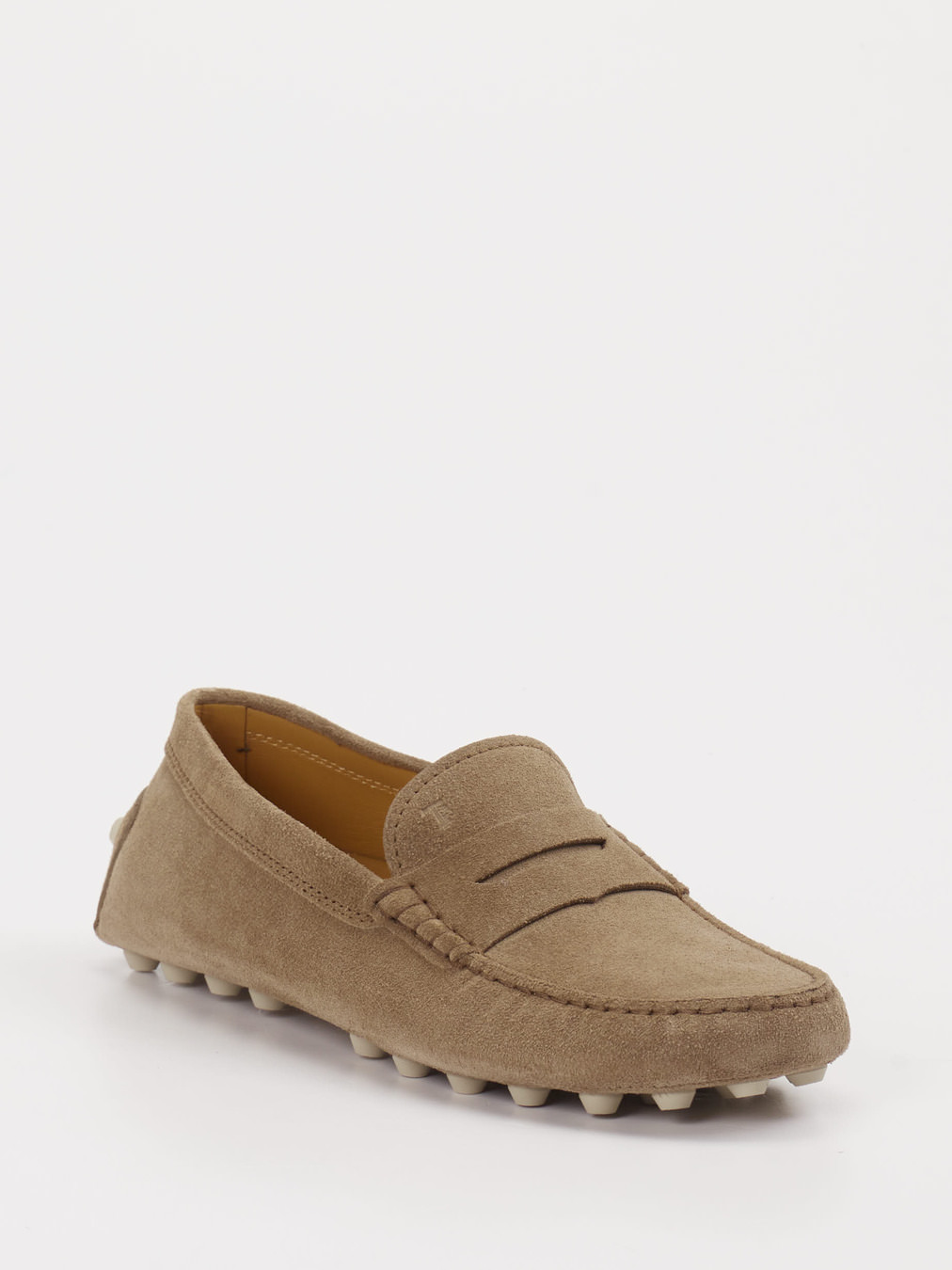 Tod's – Slipper aus Veloursleder in Taupe