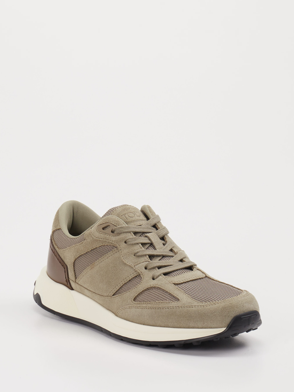 Tod's – Sneaker aus Velour/Textil in Sandbeige