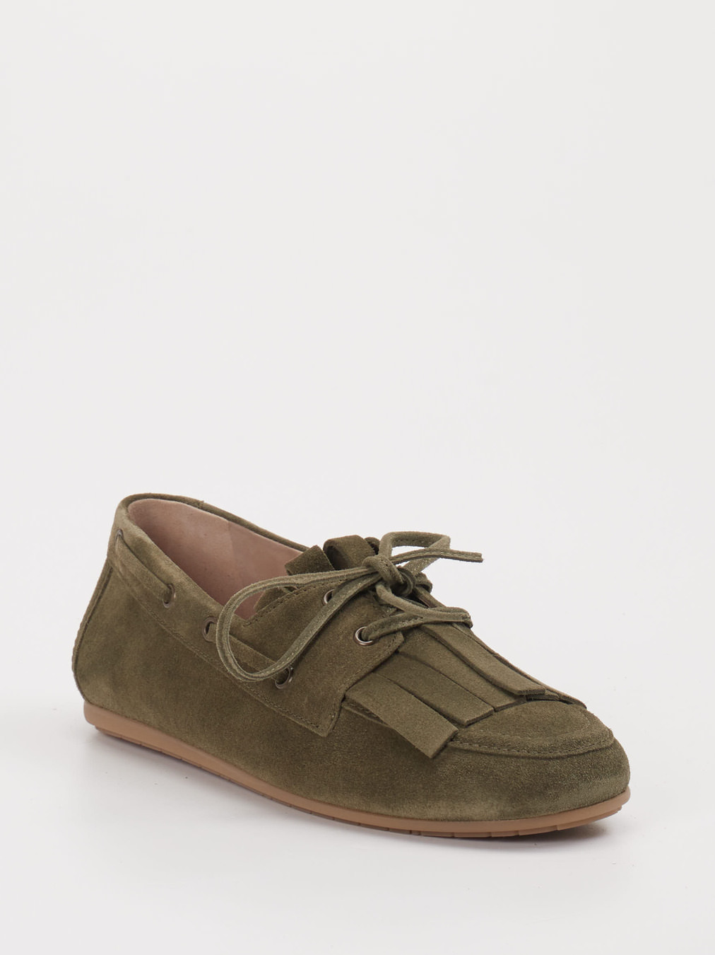 Kennel & Schmenger – Fransen-Loafer aus Veloursleder Oliv