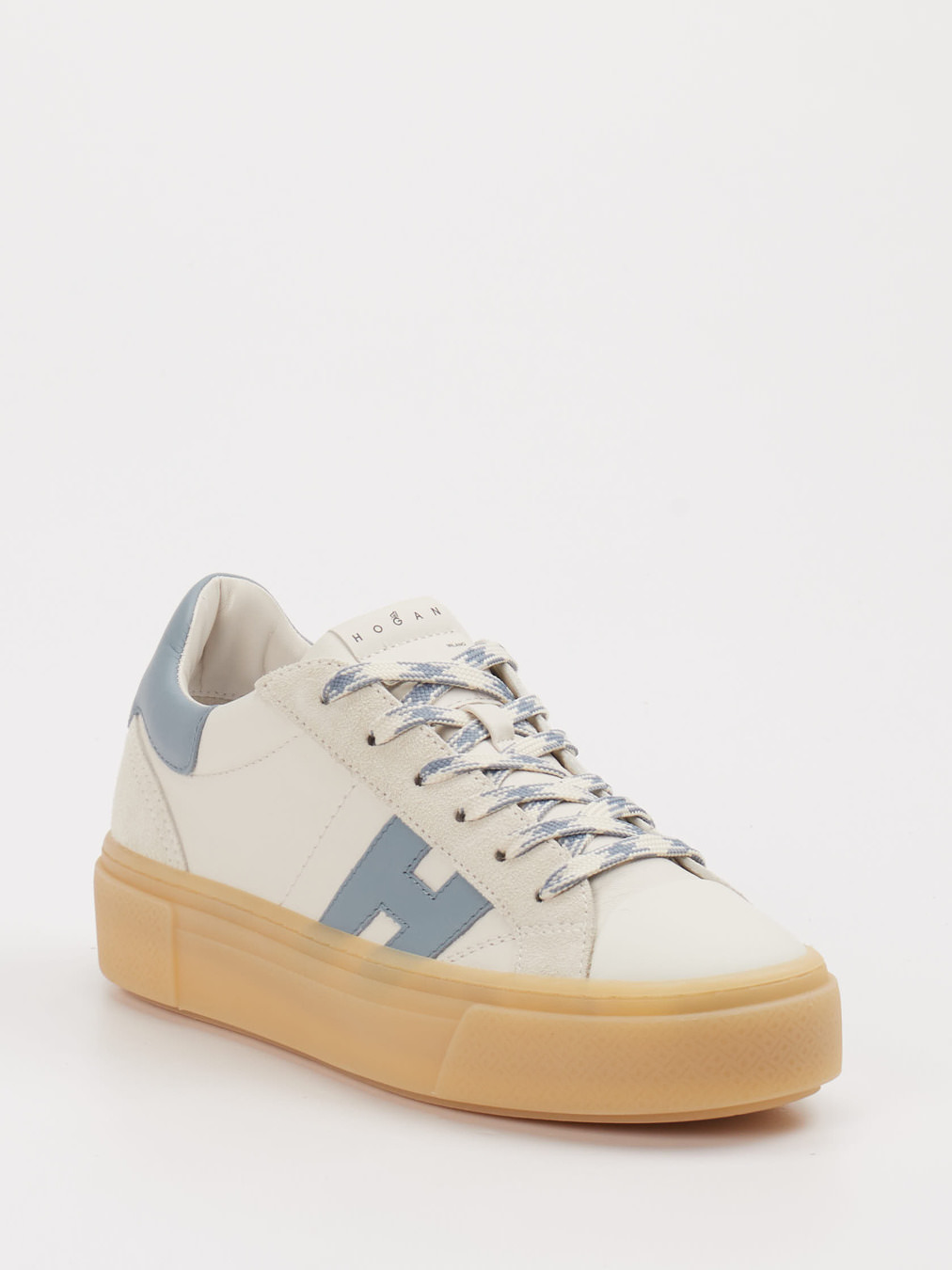 Hogan – Sneaker aus Leder-Mix cremeweiß