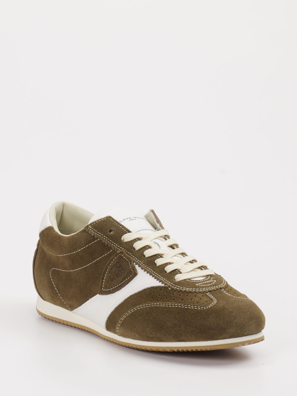 Philippe Model – Sneaker aus Veloursleder Olivbraun