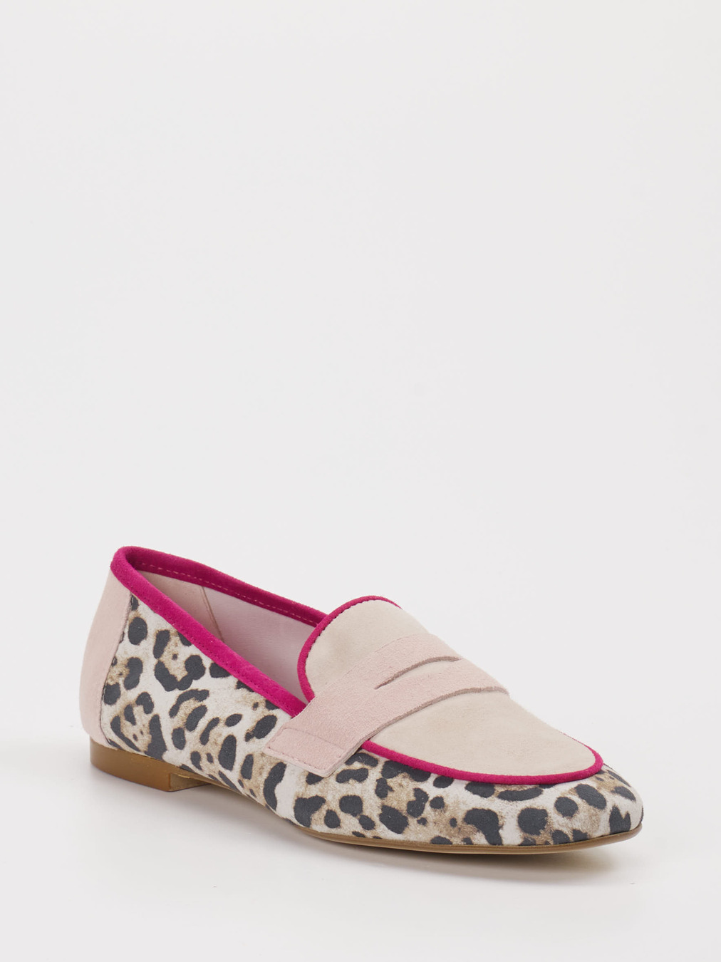 Andrea Puccini – Loafer aus Veloursleder mit Animal-Print