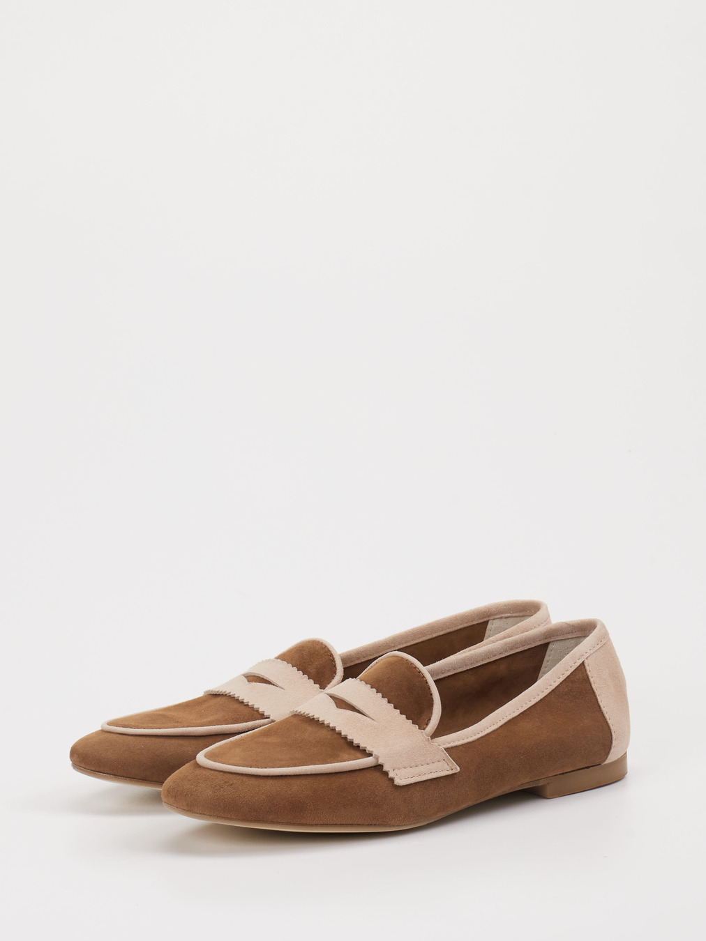 Andrea Puccini – Loafer aus Veloursleder Cognac
