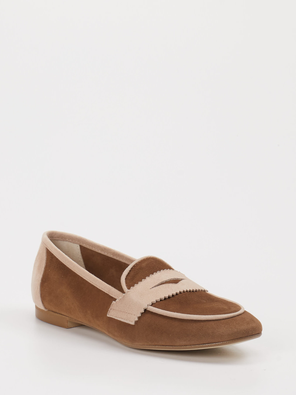 Andrea Puccini – Loafer aus Veloursleder Cognac