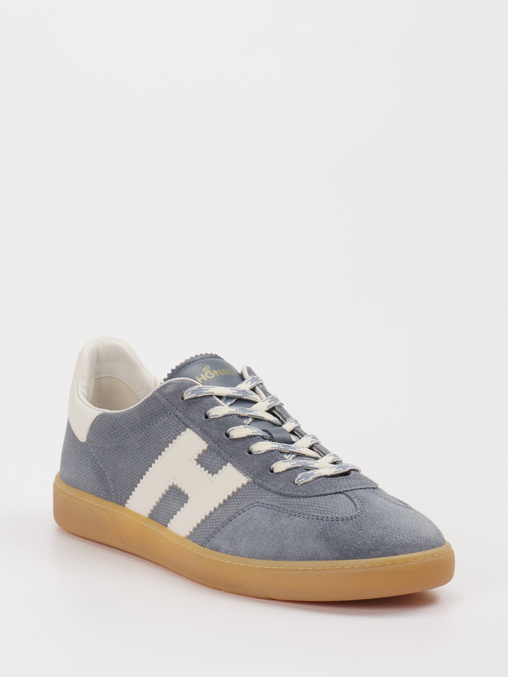 Hogan – Sneaker aus Veloursleder und Canvas jeansblau