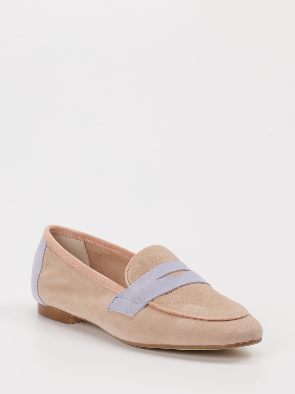 Andrea Puccini – Loafer aus Veloursleder in Pastell