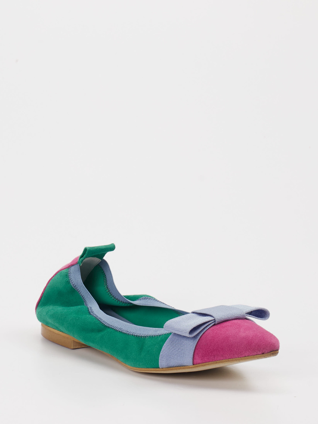 Andrea Puccini – Ballerinas aus Veloursleder smaragdgrün