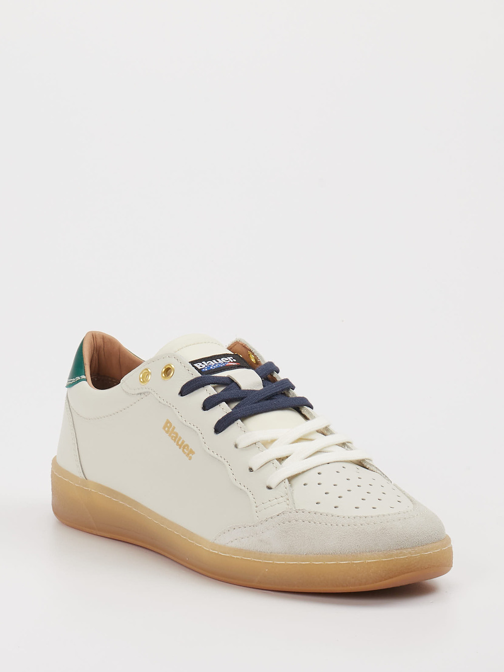 Blauer – Sneaker aus Leder in Cremeweiß