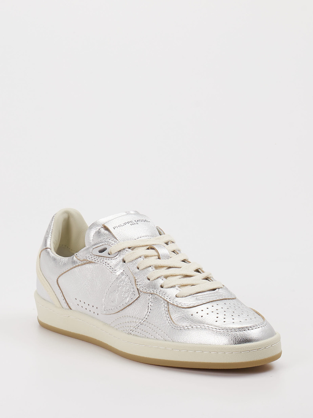 Philippe Model – Sneaker aus Metallicleder Silber