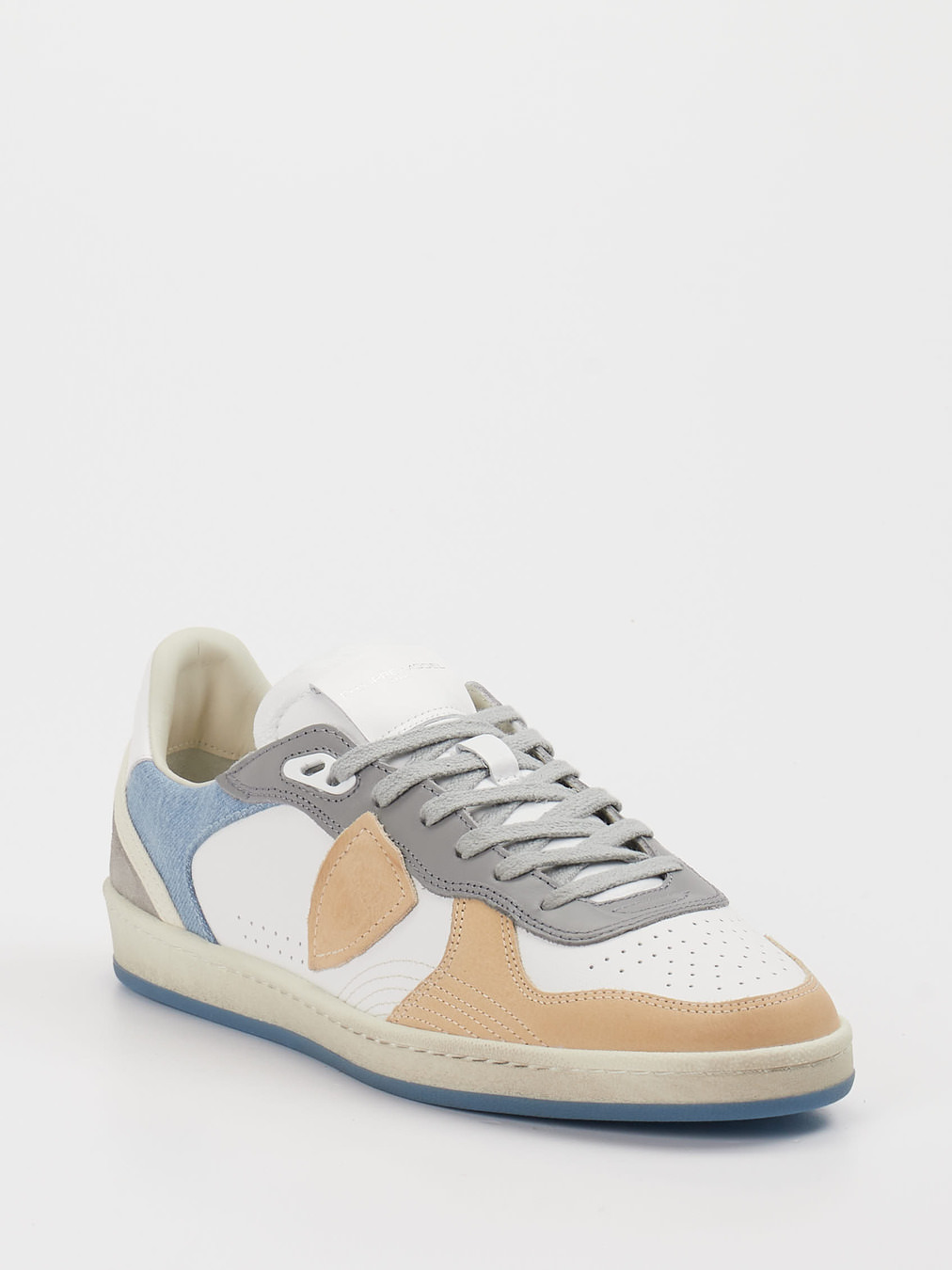 Philippe Model – Sneaker aus Veloursleder und Leder Weiß