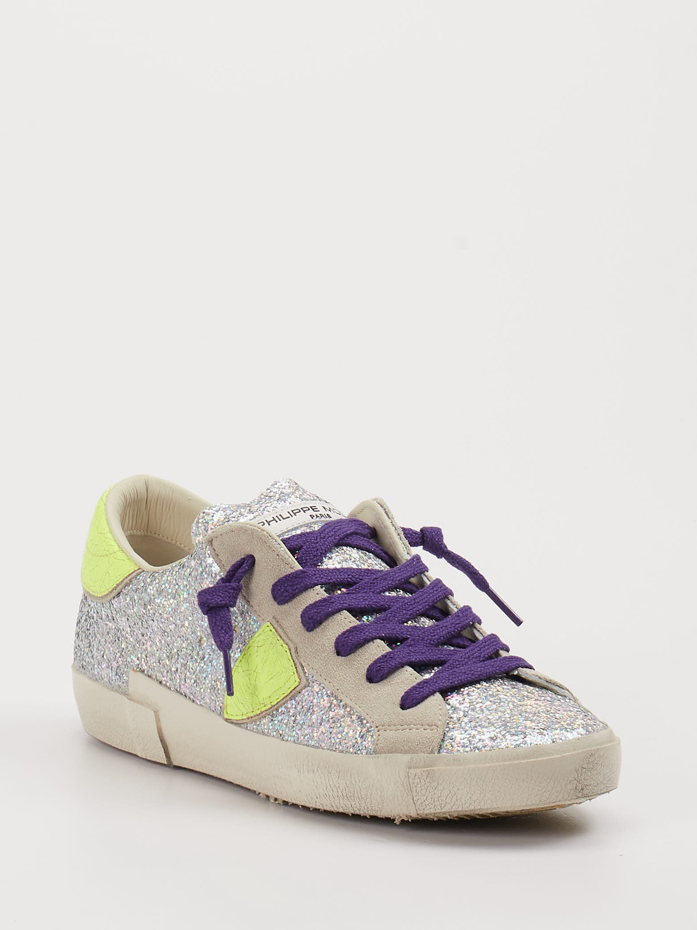 Philippe Model – Sneaker aus Metallic mit Glitzereffekt