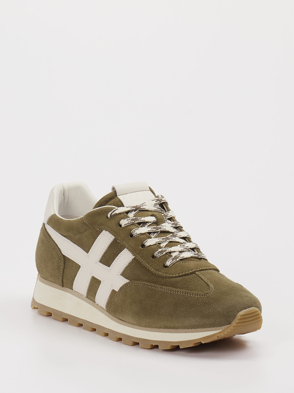 Hogan – Sneaker aus Veloursleder Olivgrün