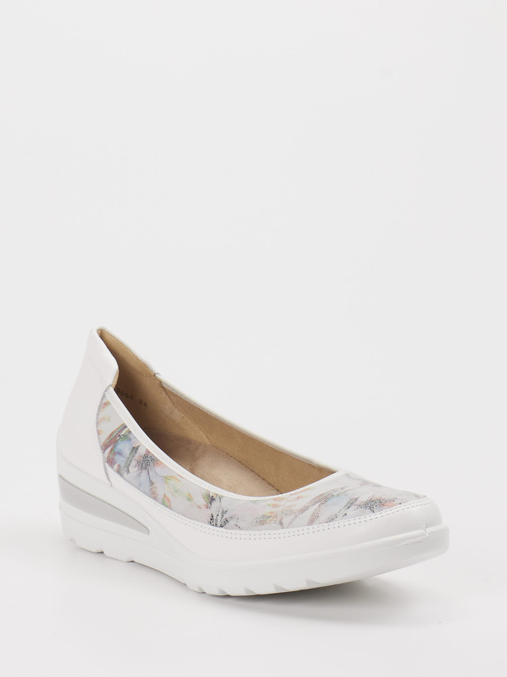 Ara – Komfort-Ballerinas aus Leder Weiß floral