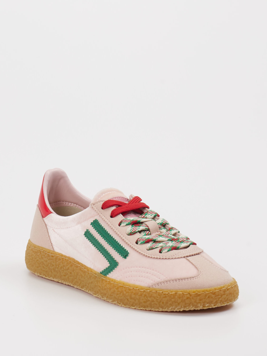 Puraai – Sneaker aus Velours/Textil in Blassrosa