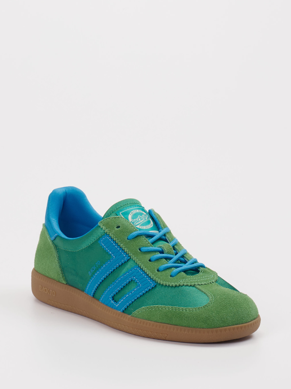Back 70 – Retro-Sneaker aus Veloursleder Textil grün