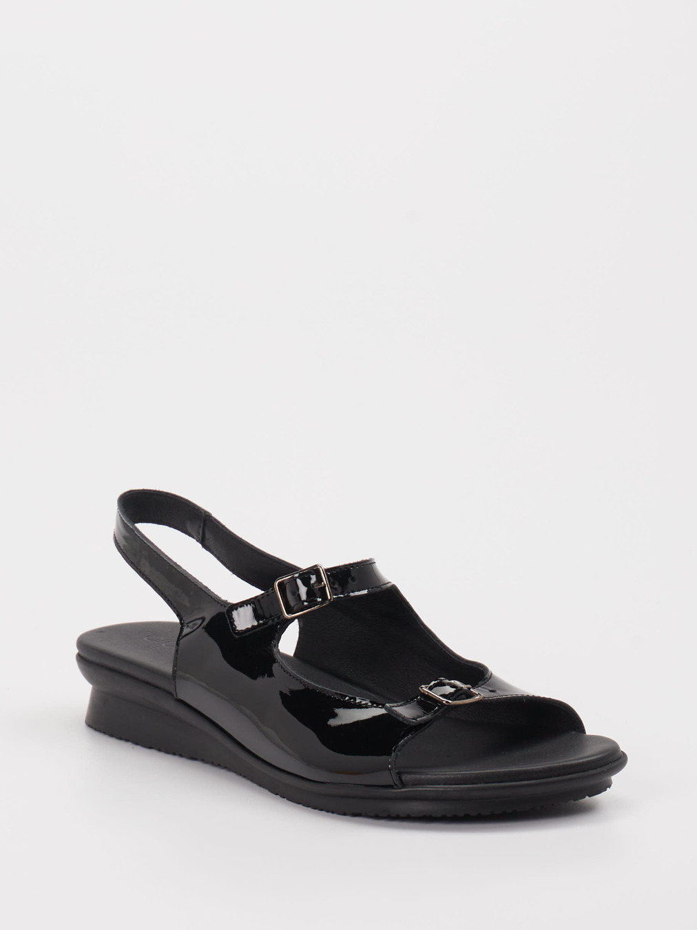 Arche – Komfort-Sandalen aus Lackleder Schwarz