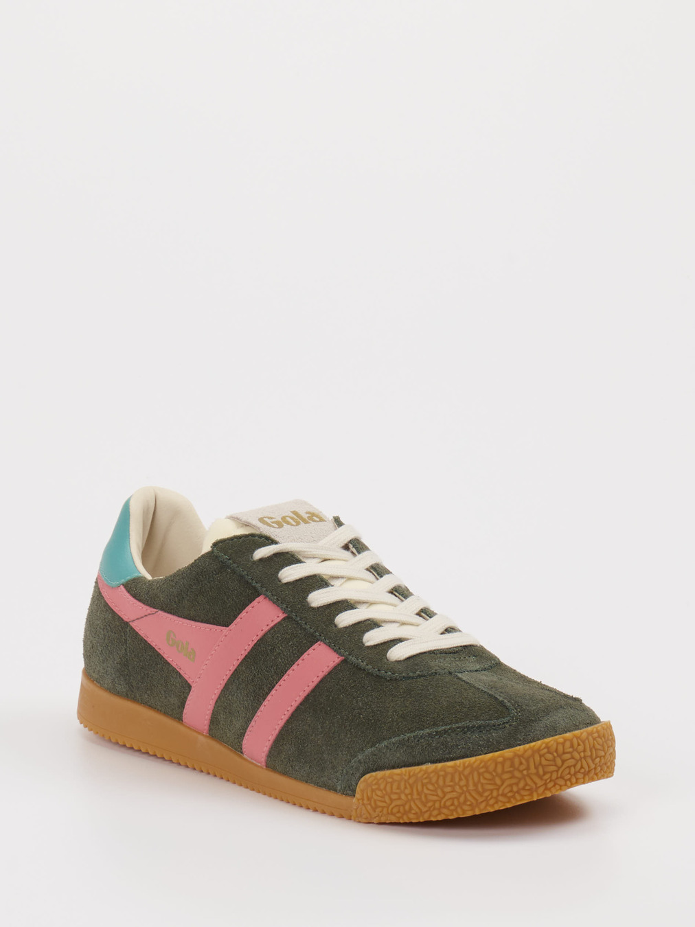 Gola – Retro-Sneaker aus Veloursleder olivgrün