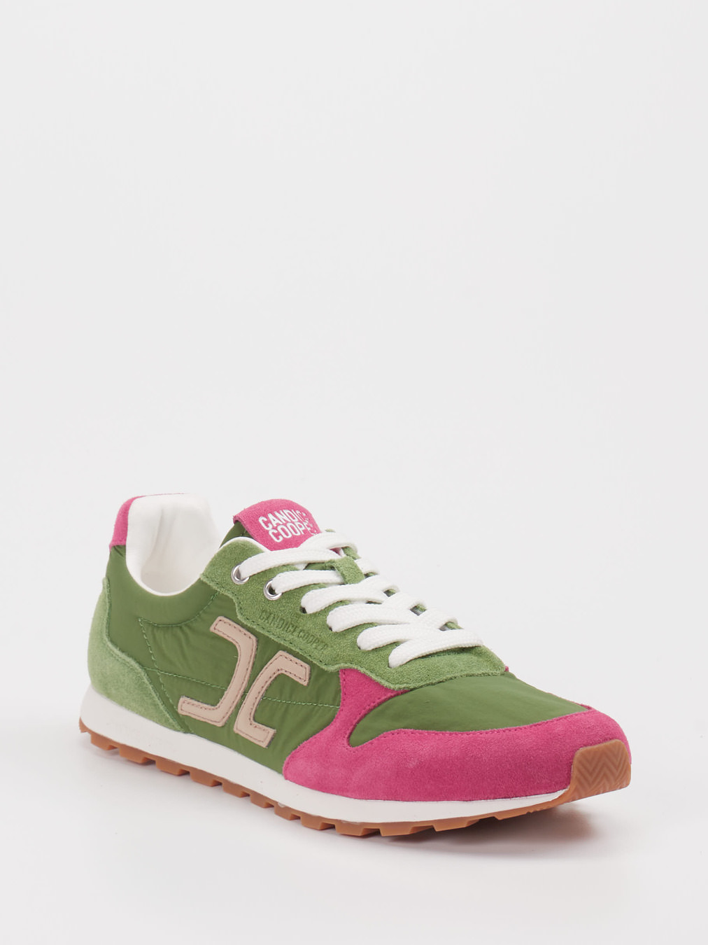 Candice Cooper – Retro-Sneaker aus Veloursleder Olivgrün