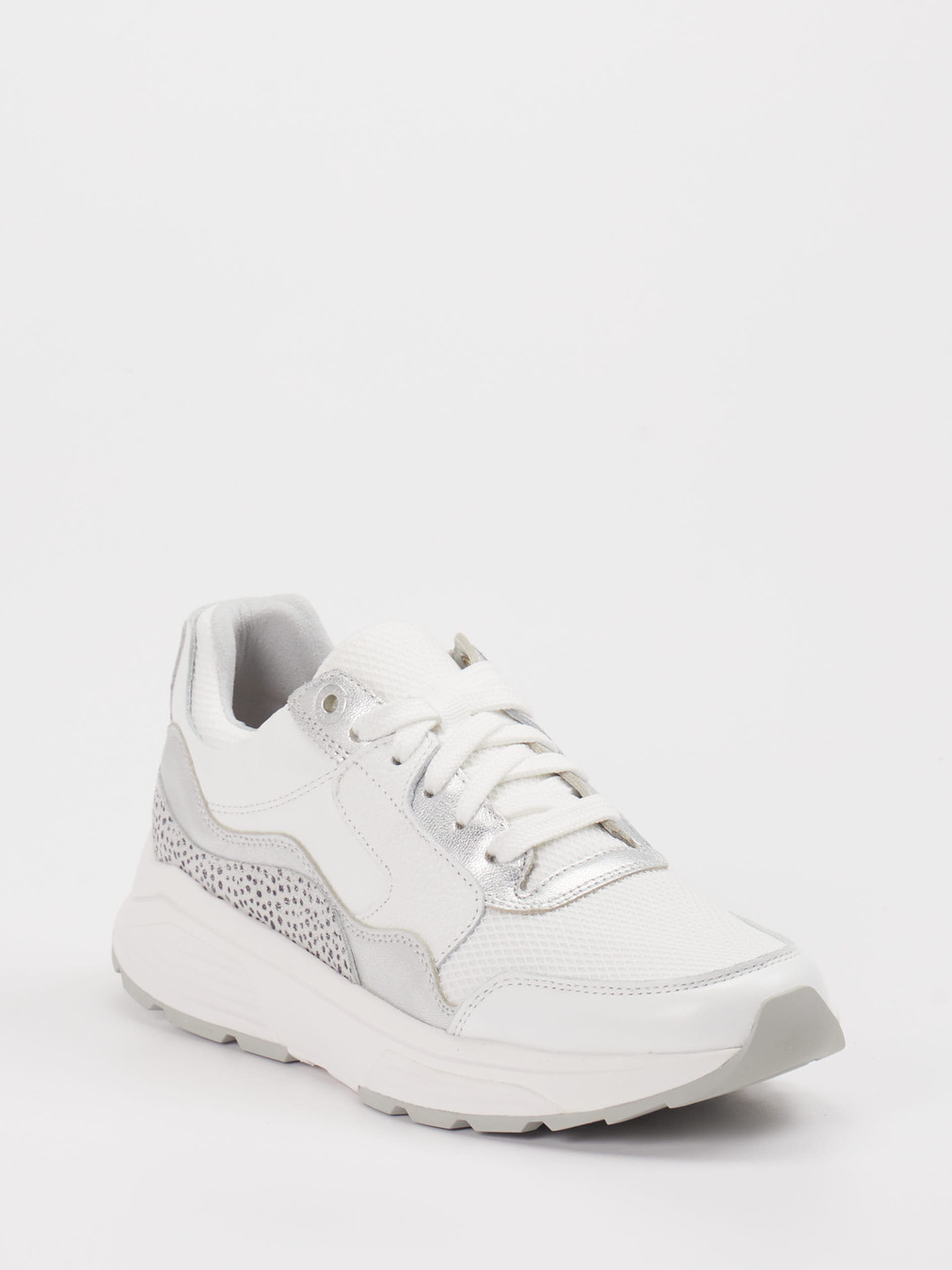 XSENSIBLE – Sneaker aus Leder-Mesh-Mix weiß