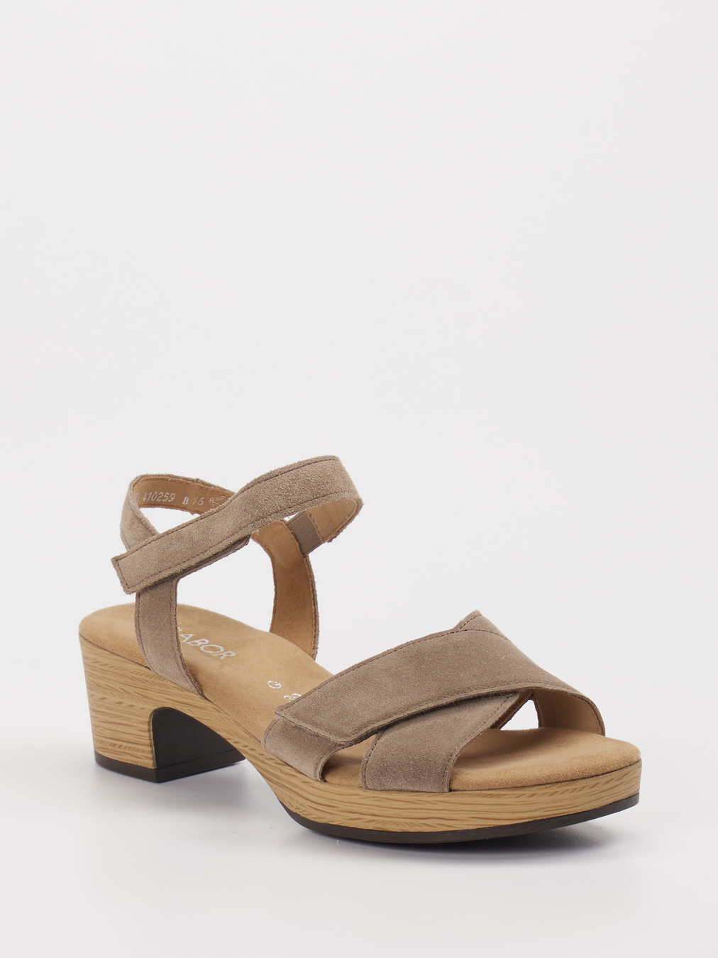 Gabor Comfort – Sandale aus Veloursleder in Taupe
