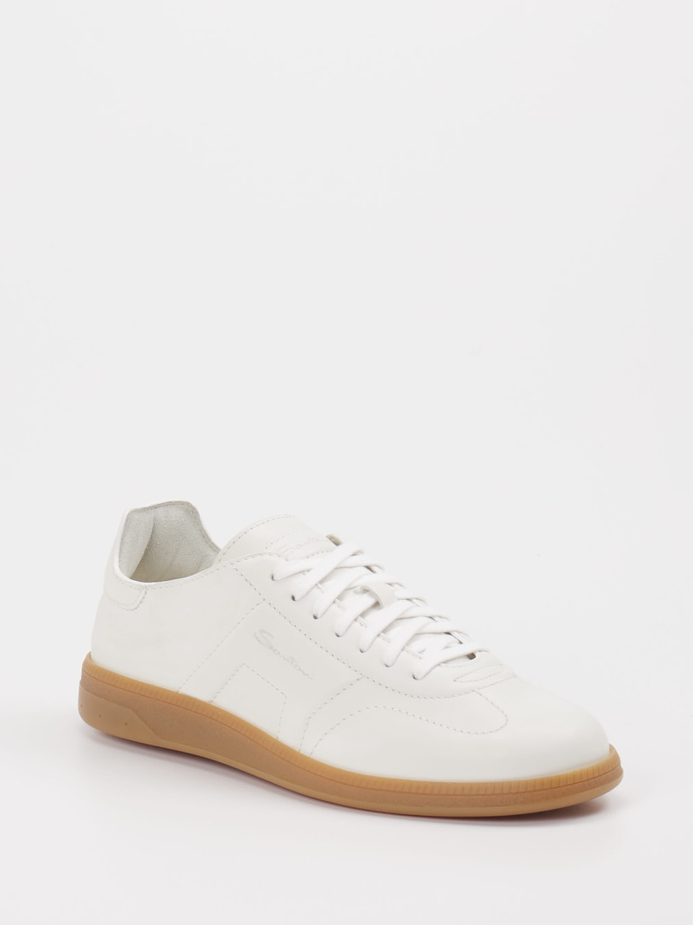 Santoni – Sneaker aus Leder weiß