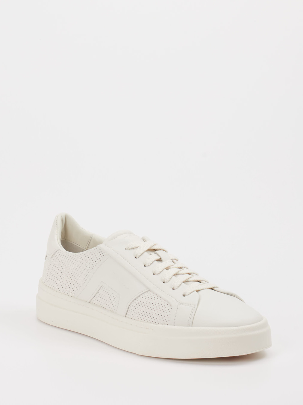 Santoni – Sneaker aus Kalbleder in Off-White