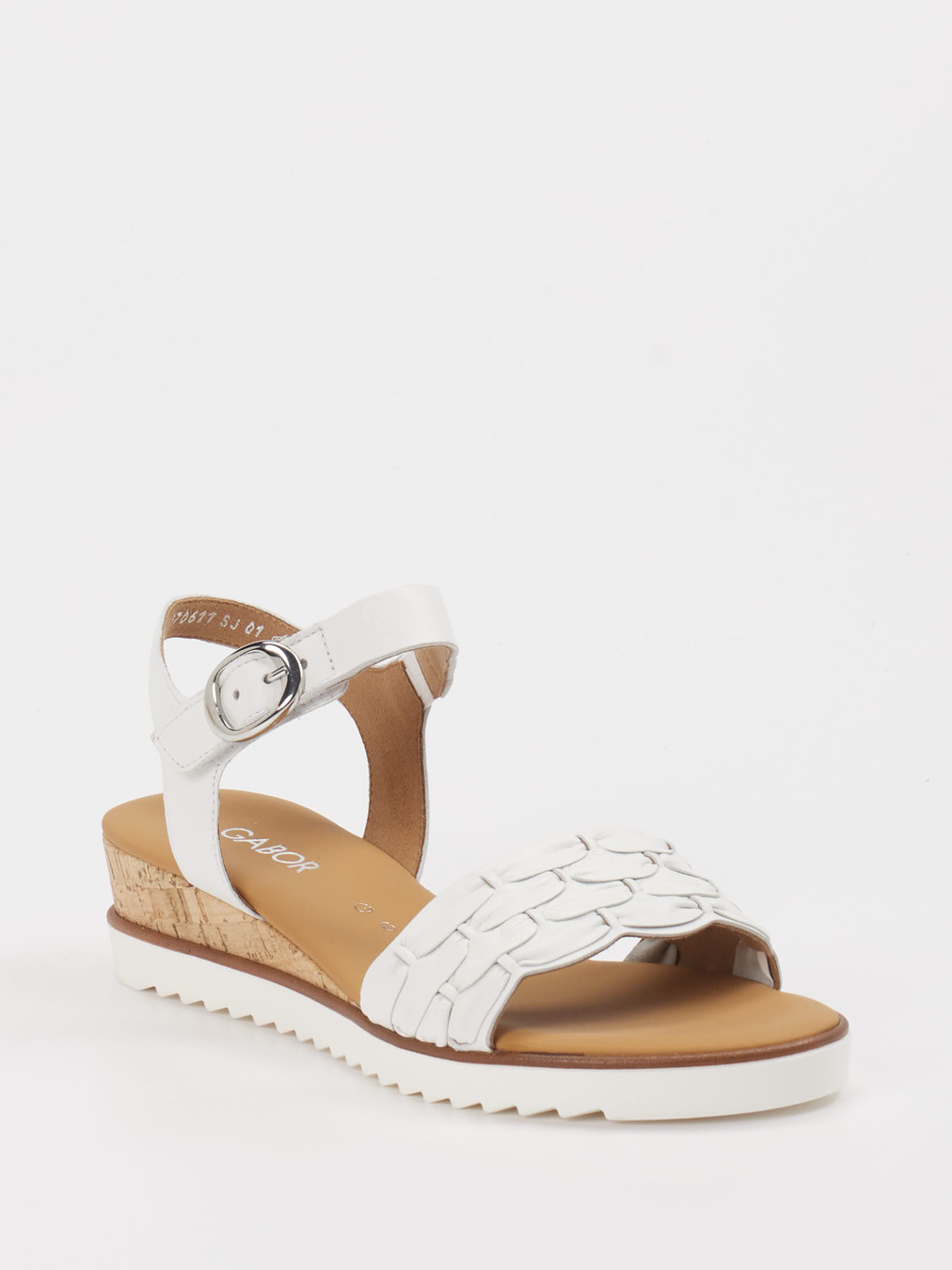 Gabor Comfort – Keilsandalette aus Kalbleder weiß