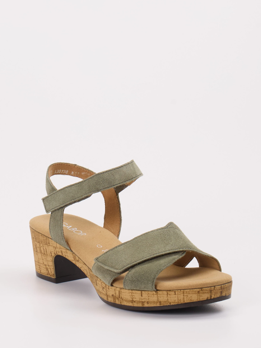 Gabor Comfort – Komfort-Sandalen aus Veloursleder Salbeigrün