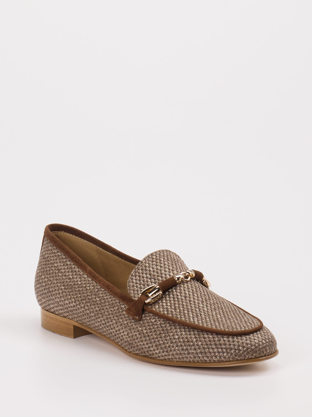 Mannori – Loafer aus Textil mit Zierkette